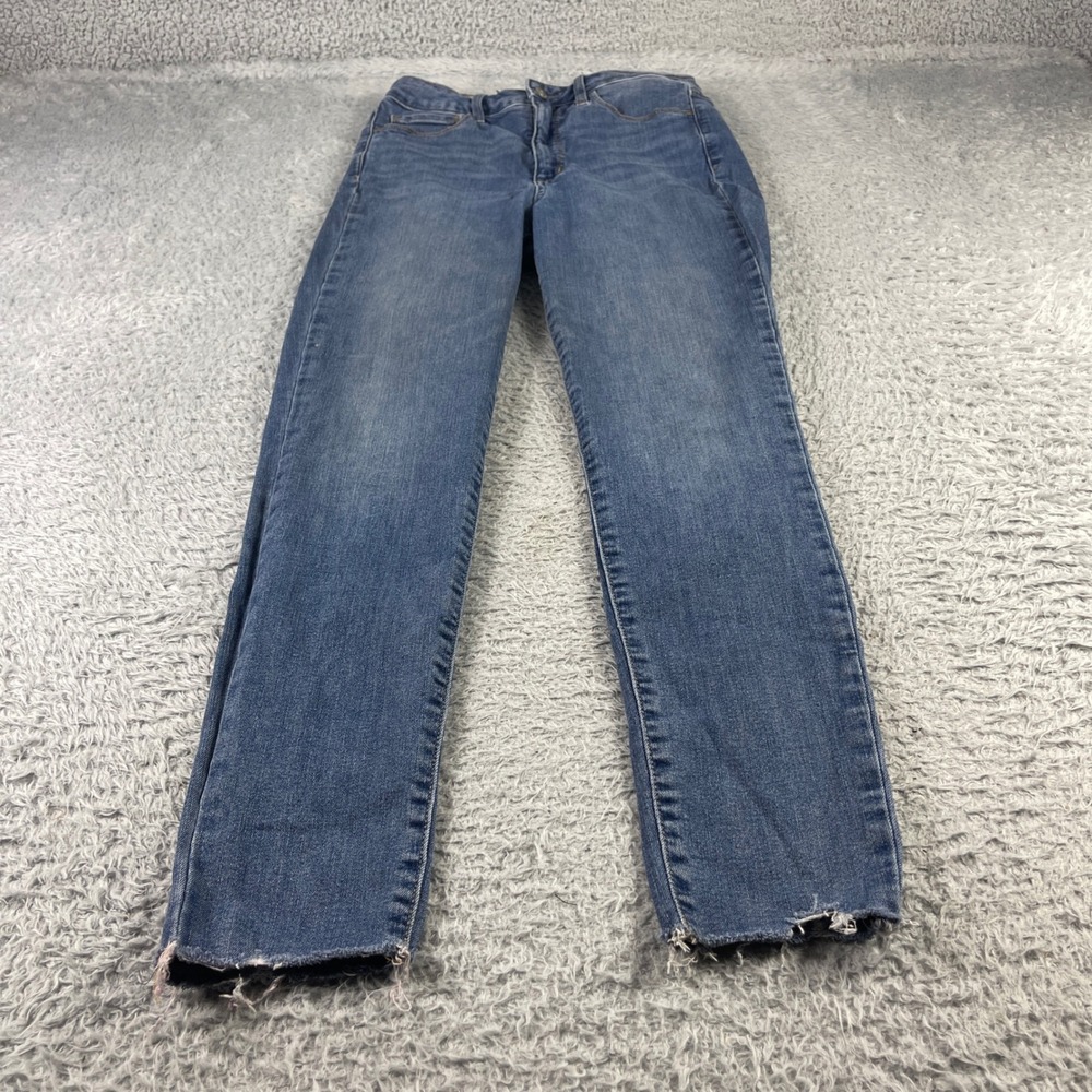 Gap Universal Jegging Sky High Rise Raw Hem Blue Denim Jeans 29 8R Medium Wash